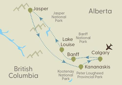 Canadian Rockies Itinerary Map