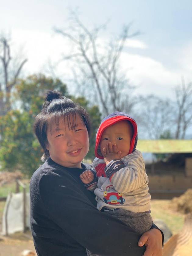 Woman and baby in Bhutan 