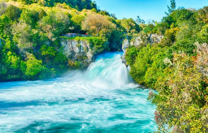 Huka Falls on Waikato River, New Zealand Huka Falls on Waikato River, New Zealand
