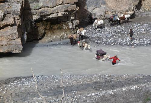 River crossing near Kharnak Sumdo