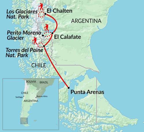 PUNTA ARENAS to EL CHALTEN (11 days) Patagonia Highlights