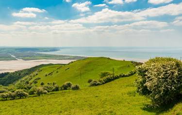 View from Panorama Walk, looking towards Aberdovey and the Afon Lefi, Gwynedd, Wales, UK