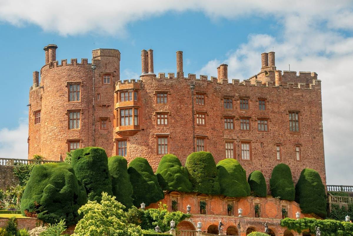View of Powys castle in Welshpool
