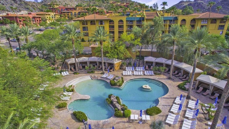 Hilton Phoenix Tapatio Cliffs Resort aerial pool.jpg