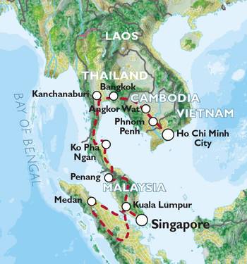 HO CHI MINH CITY TO SINGAPORE (44 days) South East Asia Highlights