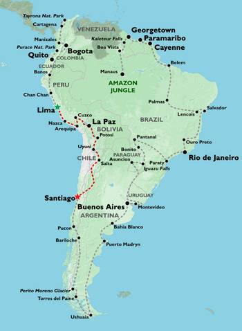 LIMA to SANTIAGO (35 days) The Cordilleras