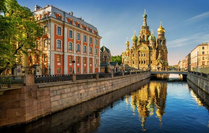 The Cathedral of Our Savior on Spilled Blood with reflection The Cathedral of Our Savior on Spilled Blood with reflection