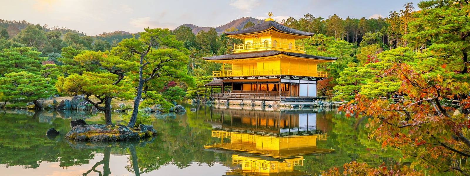 Kinkakuji Temple in Kyoto, Japan in Autumn