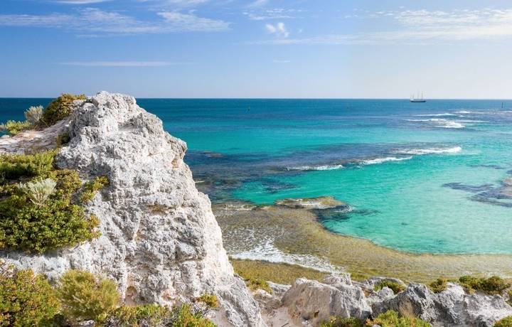 Scenic view over the shore of Rottnest island in australia Scenic view over the shore of Rottnest island in australia