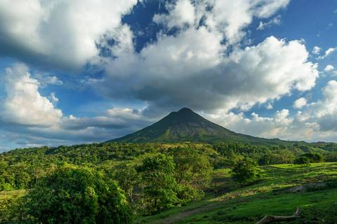 Costa Rica's rich natural landscape including volcanos and rainforests
