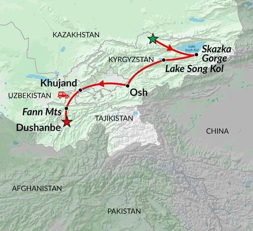 BISHKEK to DUSHANBE (18 days) Silk Road Explorer