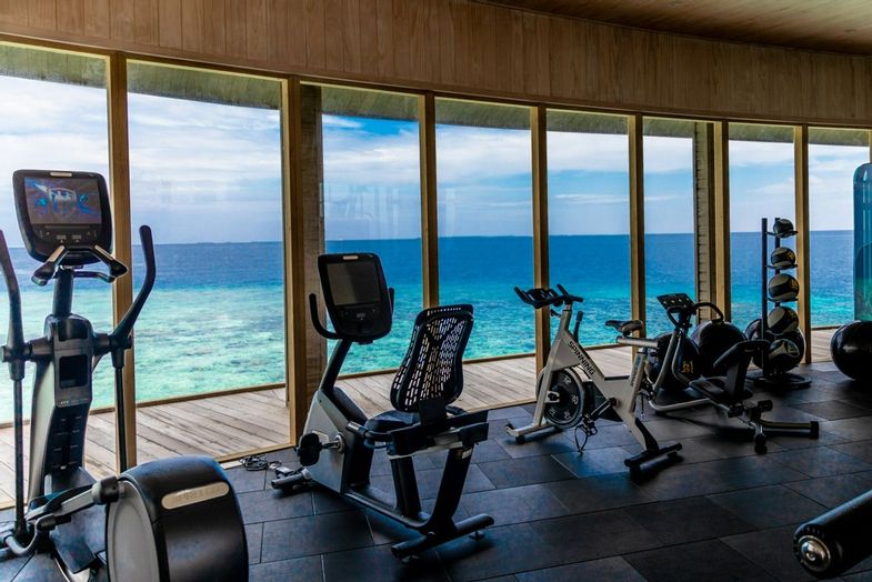 Kagi Maldives Spa Island - gym with ocean view