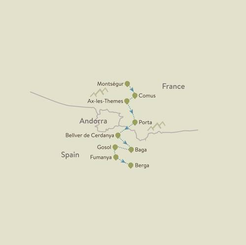 Cathar Crossing Itinerary Map