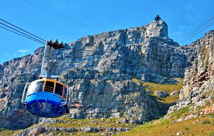 table mountain cable way in cape town, south africa table mountain cable way in cape town, south africa