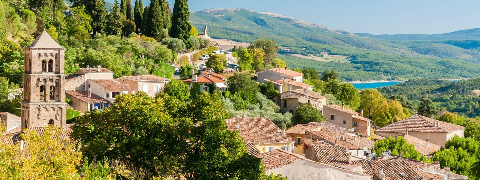 The village of Moustiers-Sainte-Marie in Provence (France)