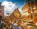 Line of Golden Buddhas at Wat Phrathat Doi Suthep Chiang Mai Thailand.
