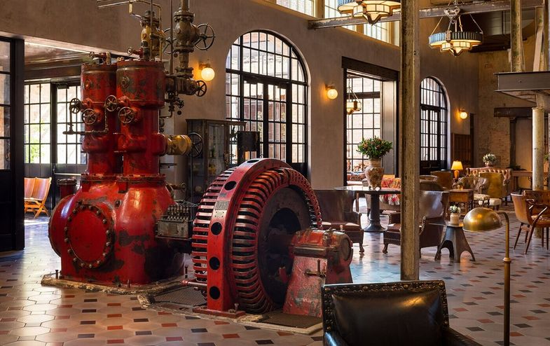 Hotel Emma lobby engine.jpg