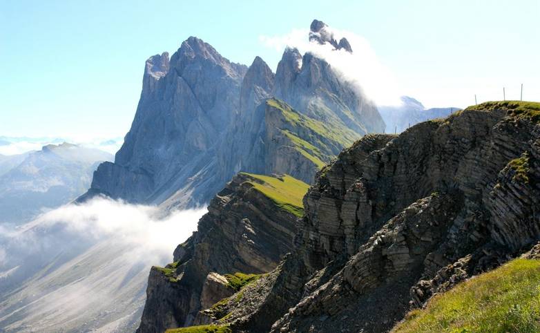 A view of the Odle mountains, Dolomites, in Italy