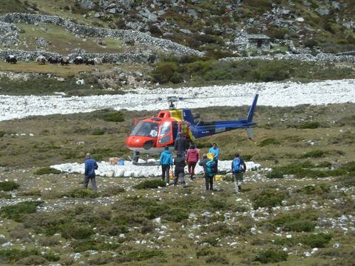 Helicopter rescue from Pheriche
