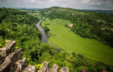 View of the river wye as the wye valley meanders past symonds yat rock viewpoint.
