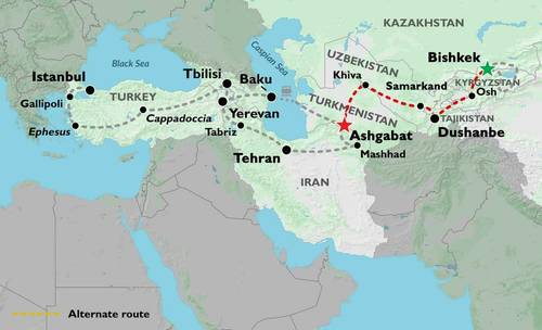 BISHKEK to ASHGABAT (20 days) Silk Road Highlights