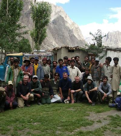 Group and crew at Hushe village