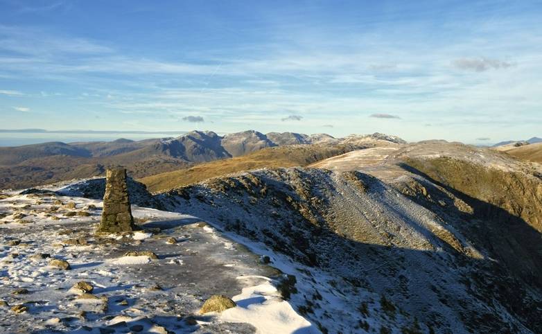 Summit of Coniston Old Man in Winter