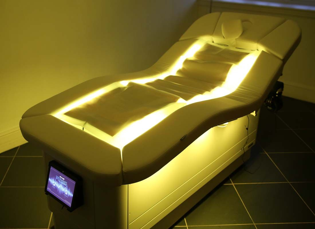 Spa mindful experience bed uses chromotherapy for ultimate relaxation.