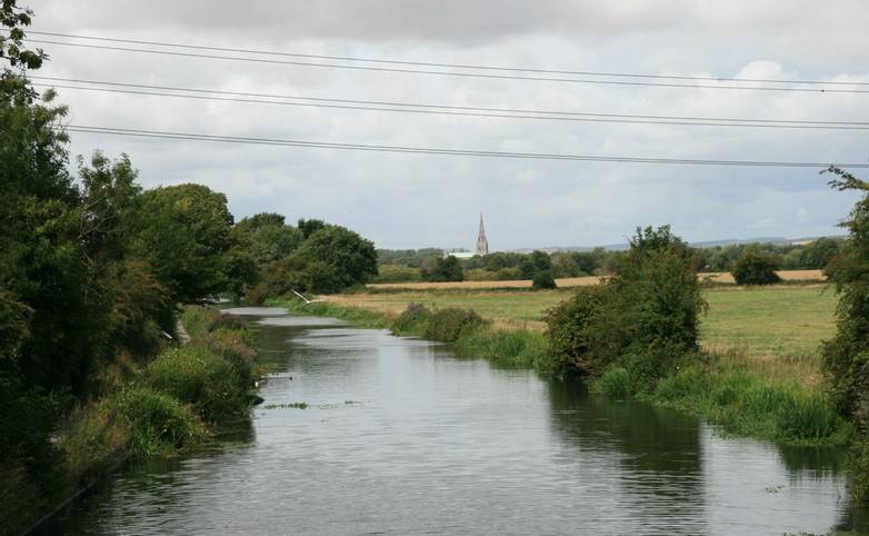 Chichester Canal with Cathedral Spire.JPG