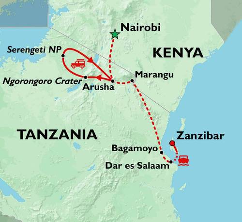 NAIROBI to DAR ES SALAAM (14 days) Gameparks & Zanzibar