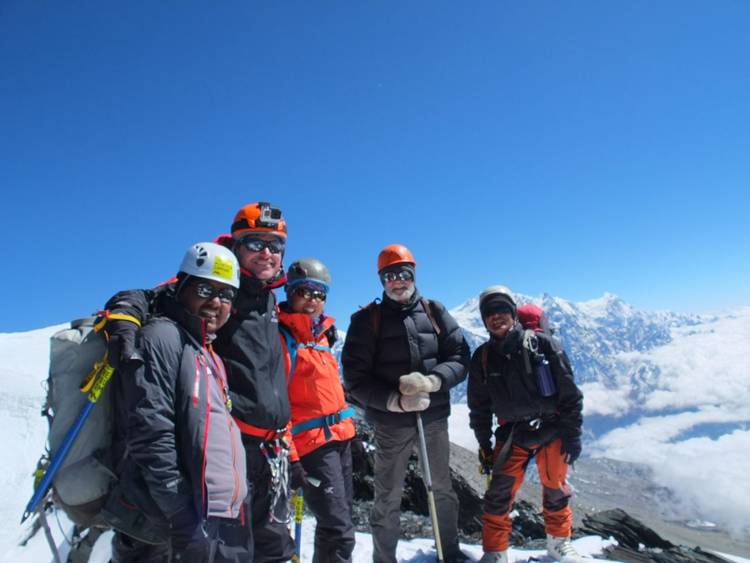 Summit of Dhampus Peak in Nepal