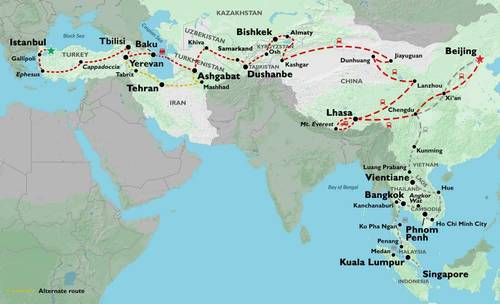 ISTANBUL to BEIJING (98 days) Turkey, Iran, The 'Stans' & China