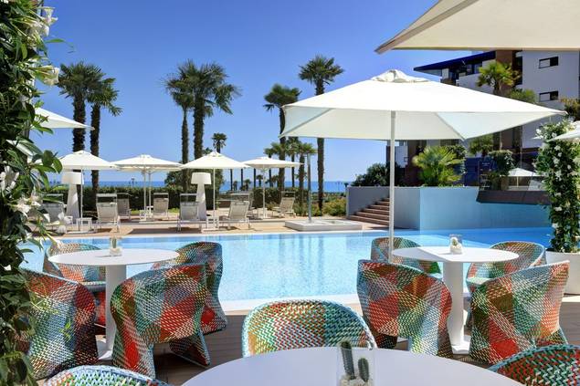 Pool-side view at the Almar Jesolo