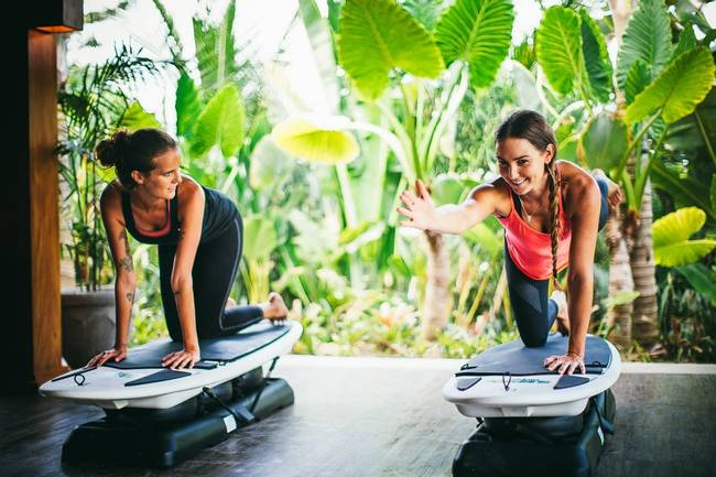 Women enjoying a fitness retreat in Bali