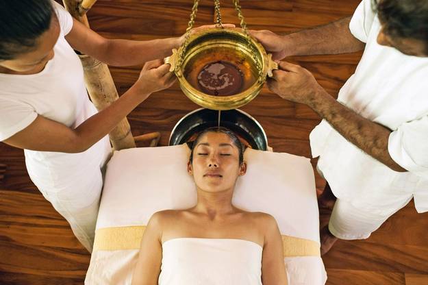 Woman Receiving an Ayurveda Treatment