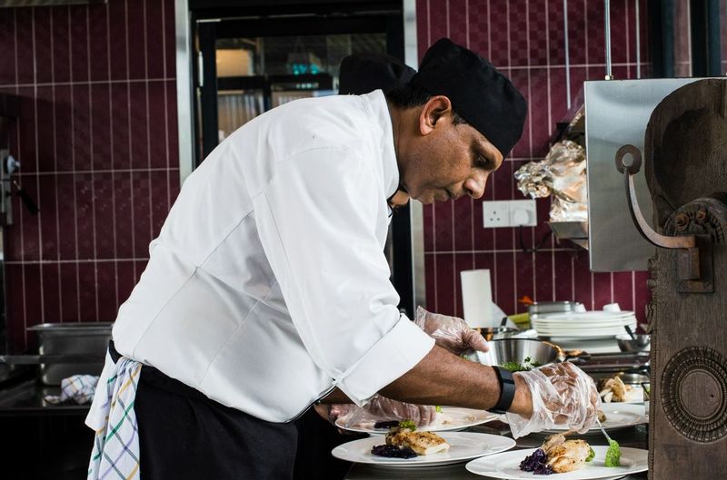 Chef preparing meals at luxury wellness resort