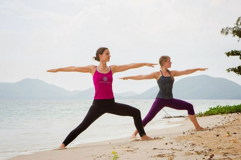 beach yoga