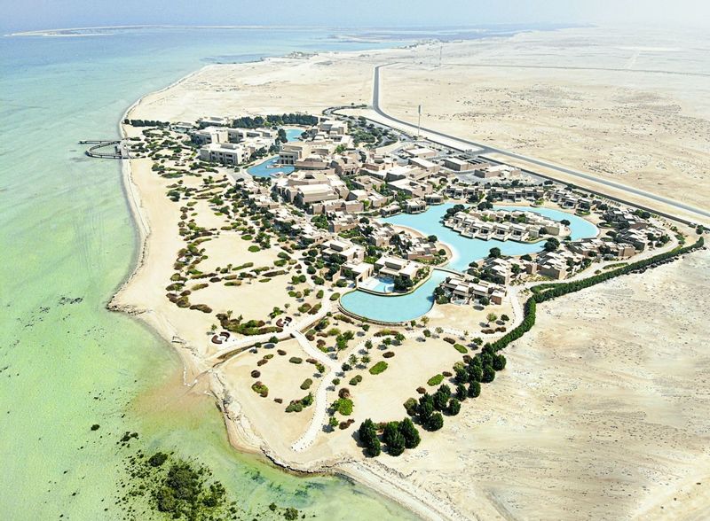Birdseye view of Zulal Wellness Resort in Qatar